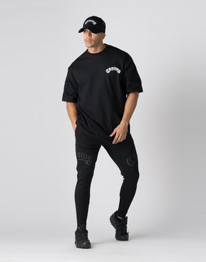 CRONOS Arch Black Letter OverSize T-SHIRT【BLACK×WHITE】