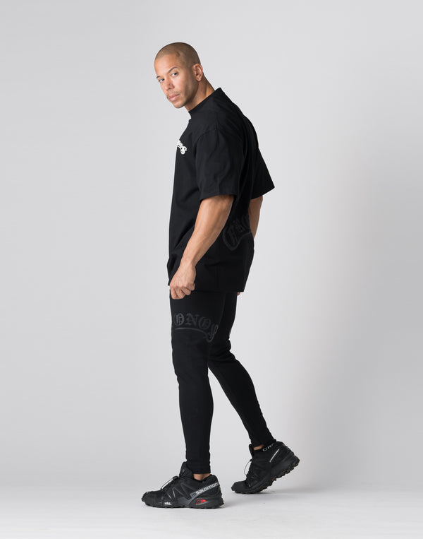CRONOS Arch Black Letter OverSize T-SHIRT【BLACK×WHITE】