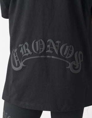 CRONOS Arch Black Letter OverSize T-SHIRT【BLACK×WHITE】