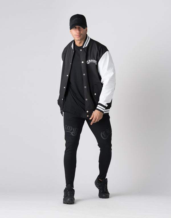 CRONOS Arch Black Letter Stadium Jumper【BLACK×WHITE】