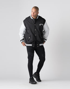 CRONOS Arch Black Letter Stadium Jumper【BLACK×WHITE】