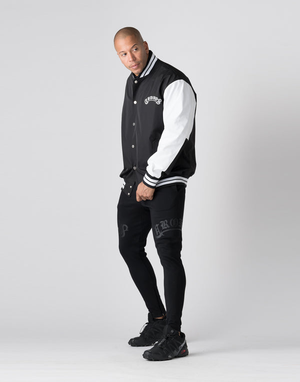 CRONOS Arch Black Letter Stadium Jumper【BLACK×WHITE】
