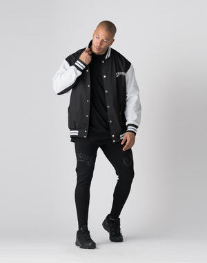 CRONOS Arch Black Letter Stadium Jumper【BLACK×WHITE】