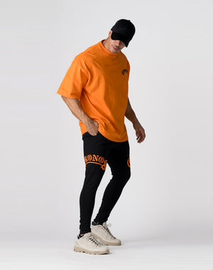 CRONOS Arch Black Letter OverSize T-SHIRT【ORANGE】