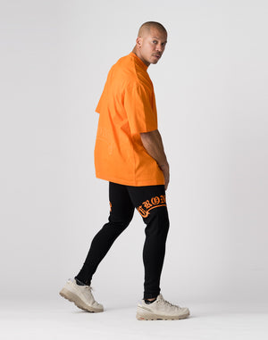 CRONOS Arch Black Letter OverSize T-SHIRT【ORANGE】