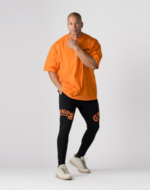 CRONOS Arch Black Letter OverSize T-SHIRT【ORANGE】