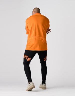 CRONOS Arch Black Letter OverSize T-SHIRT【ORANGE】