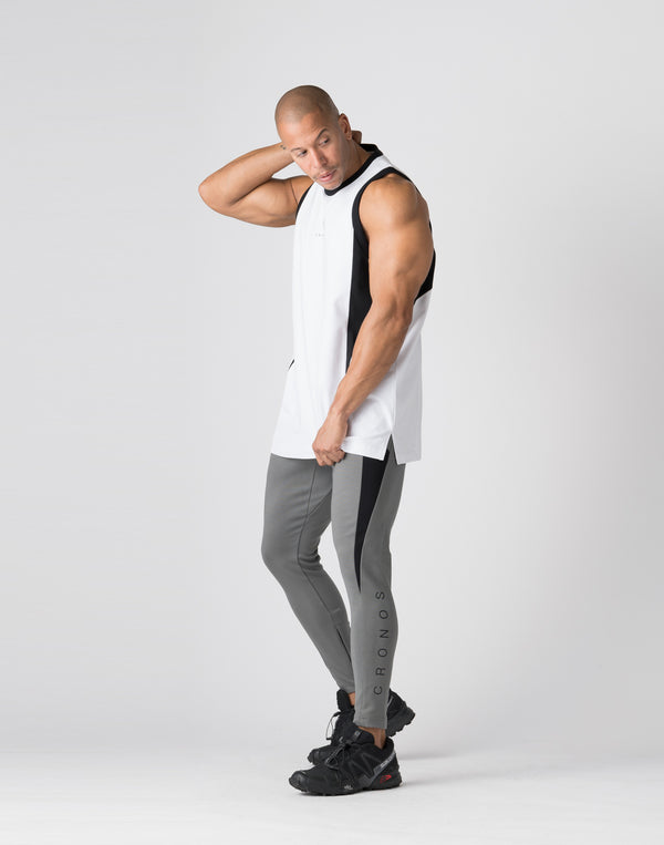 CRONOS Arrow-shaped Pattern skinny pants【GRAY】