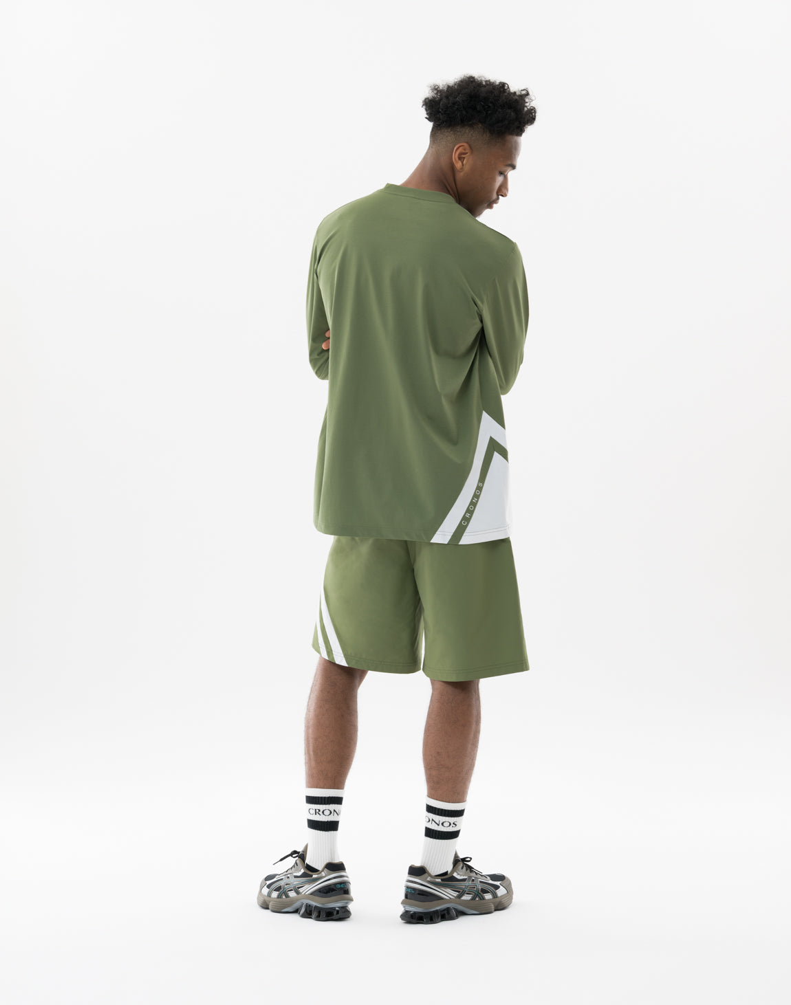 CRONOS Slash Line Shorts【KHAKI】