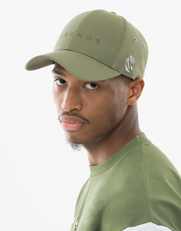 CRONOS Sleek logo twill CAP【KHAKI】