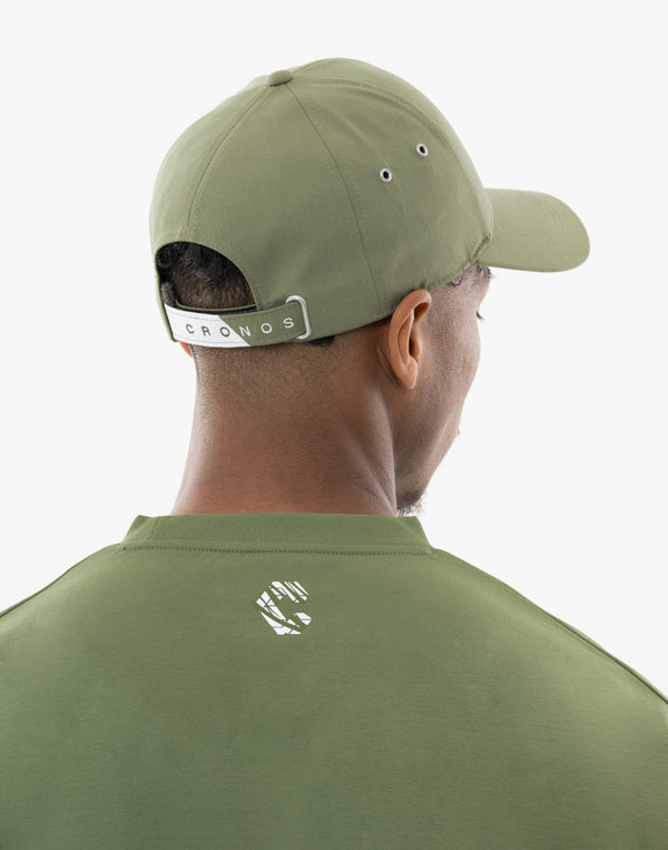 CRONOS Sleek logo twill CAP【KHAKI】