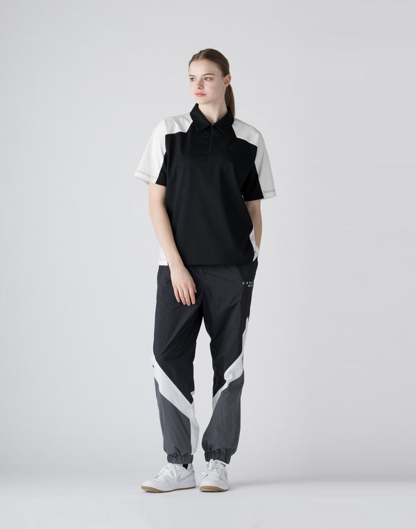 CRONOS BLACK Color-block polo shirt【BLACK】
