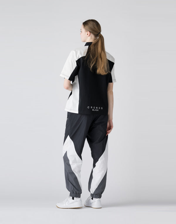 CRONOS BLACK Color-block polo shirt【BLACK】