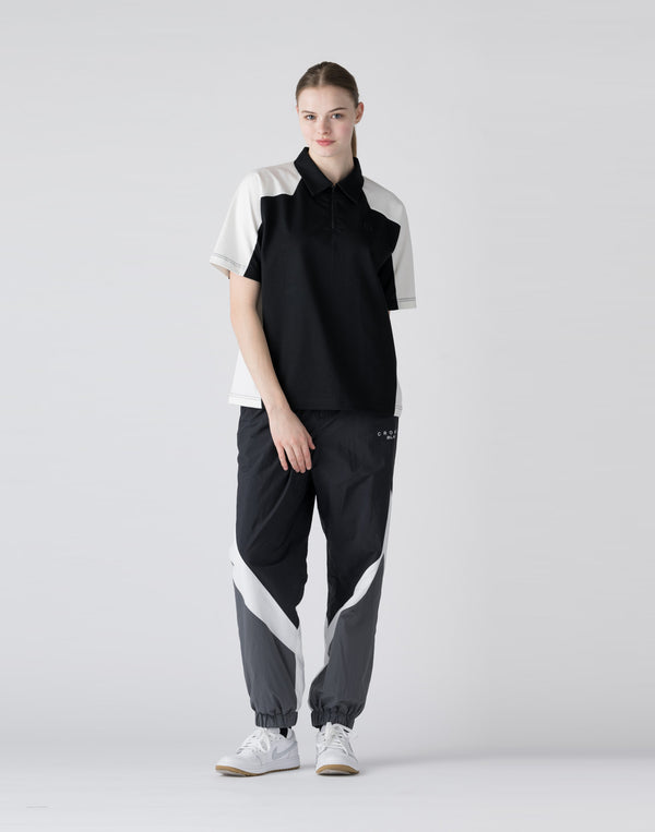 CRONOS BLACK Color-block polo shirt【BLACK】