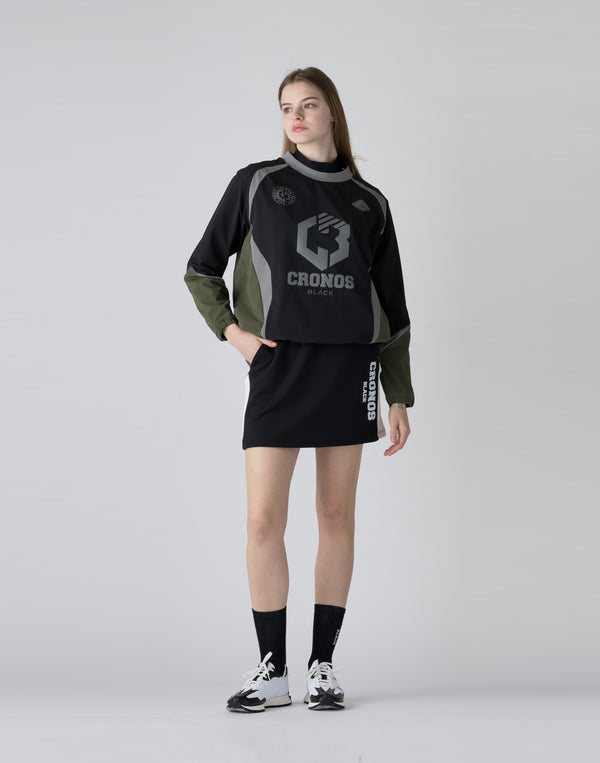 CRONOS BLACK emboss logo skirt【BLACK】