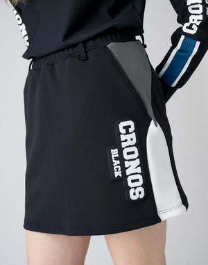 CRONOS BLACK emboss logo skirt【KHAKI】