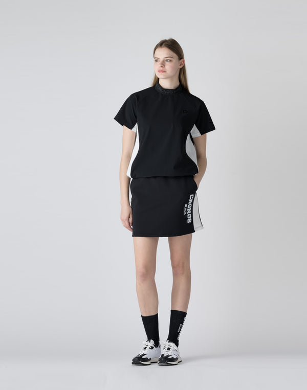 CRONOS BLACK Utility Nylon mock neck shirt [BLACK]