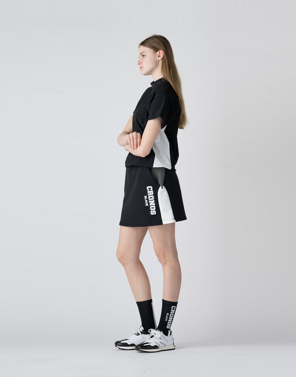 CRONOS BLACK Utility Nylon mock neck shirt [BLACK]