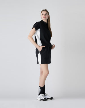 CRONOS BLACK Utility Nylon mock neck shirt [BLACK]