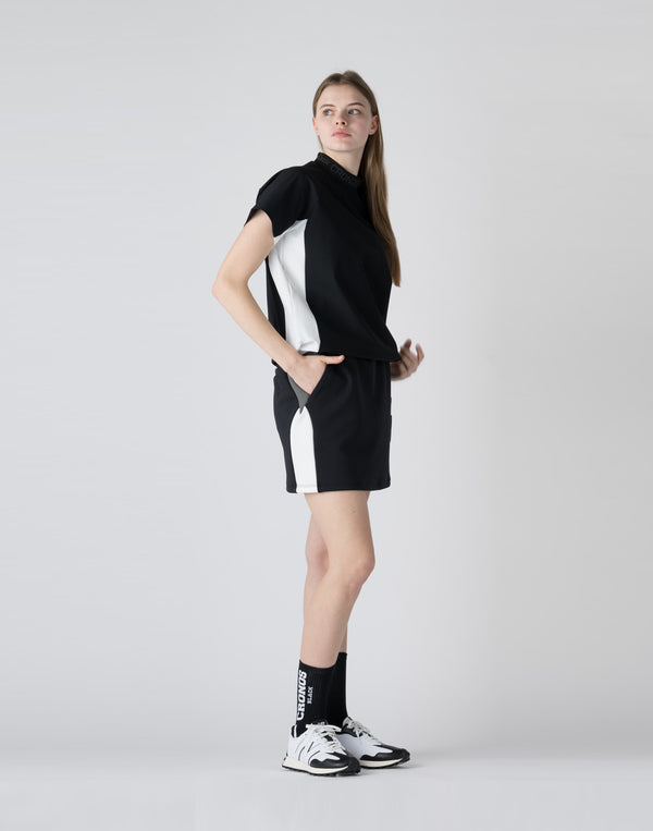 CRONOS BLACK Utility Nylon mock neck shirt [BLACK]