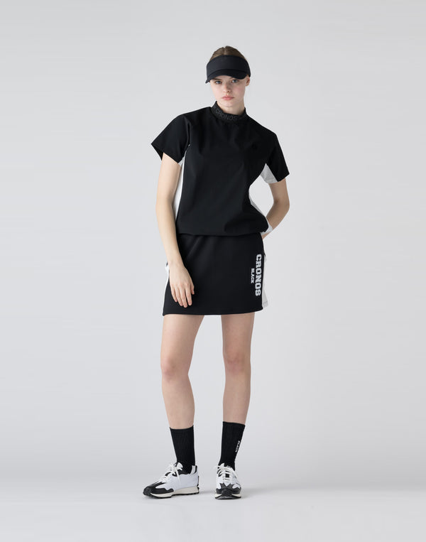 CRONOS BLACK Utility Nylon mock neck shirt [BLACK]