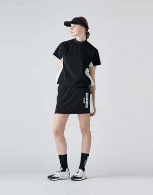 CRONOS BLACK Utility Nylon mock neck shirt [BLACK]