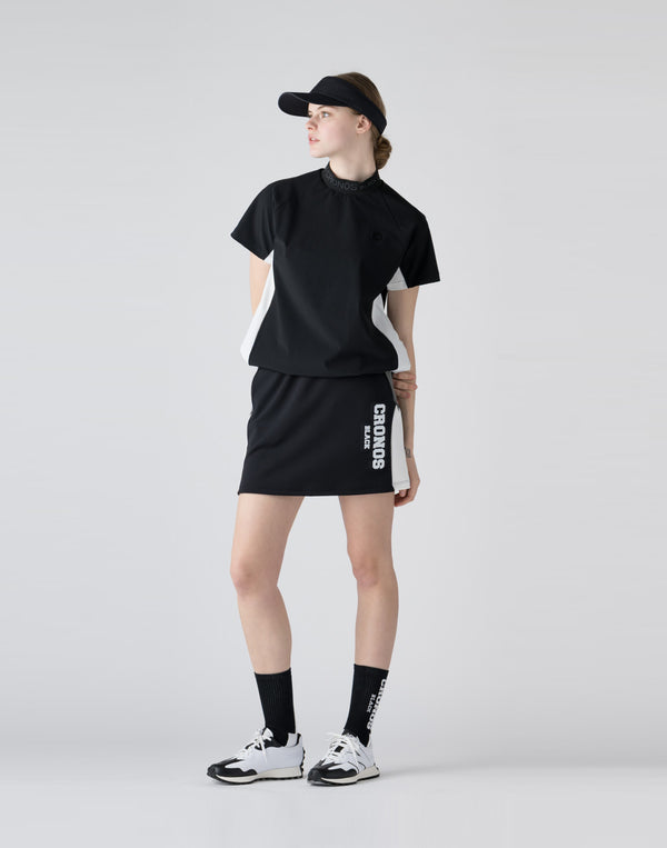 CRONOS BLACK Utility Nylon mock neck shirt [BLACK]