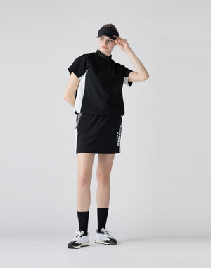 CRONOS BLACK Utility Nylon mock neck shirt [BLACK]