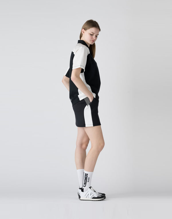 CRONOS BLACK emboss logo skirt【BLACK】