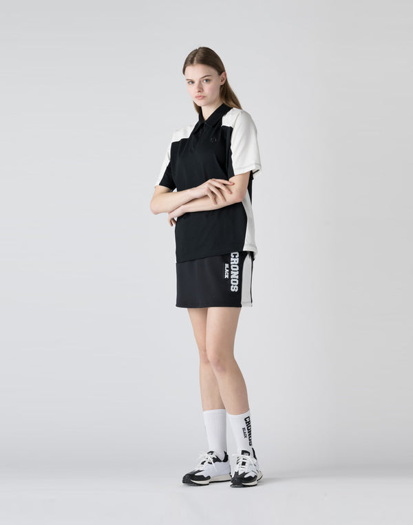 CRONOS BLACK emboss logo skirt【BLACK】