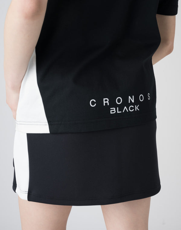 CRONOS BLACK Color-block polo shirt【BLACK】