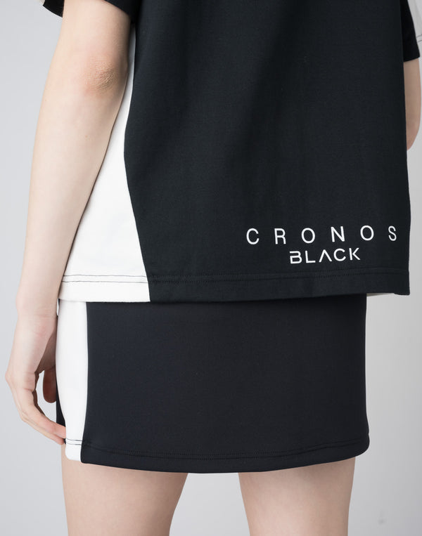 CRONOS BLACK Color-block polo shirt【WHITE】