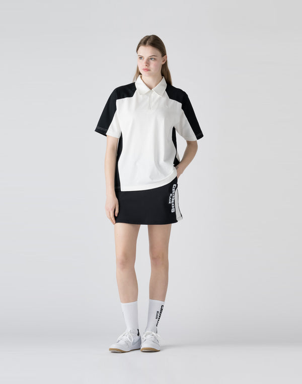 CRONOS BLACK emboss logo skirt【BLACK】