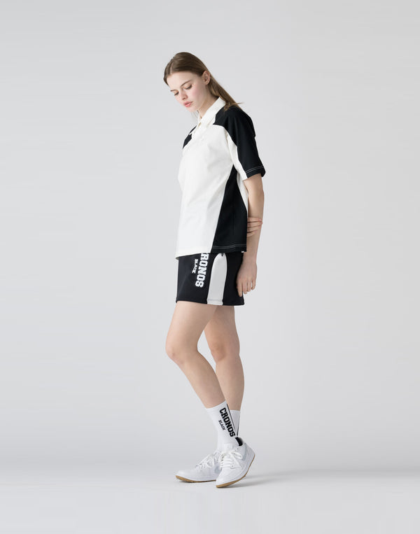 CRONOS BLACK emboss logo skirt【BLACK】