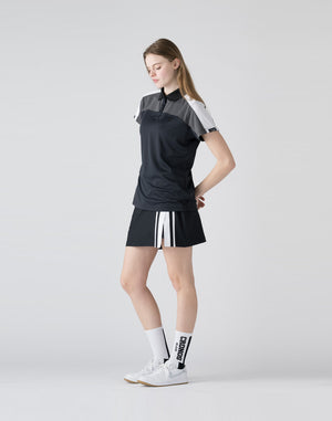 CRONOS BLACK Contrast polo shirt [BLACK]