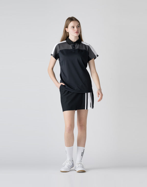 CRONOS BLACK Contrast polo shirt [BLACK]