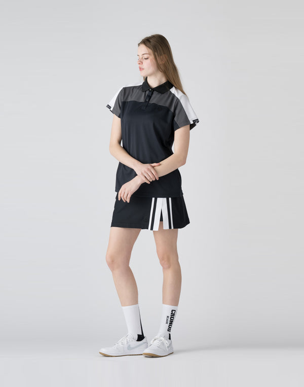 CRONOS BLACK Contrast polo shirt [BLACK]