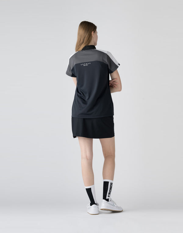 CRONOS BLACK Contrast polo shirt [BLACK]