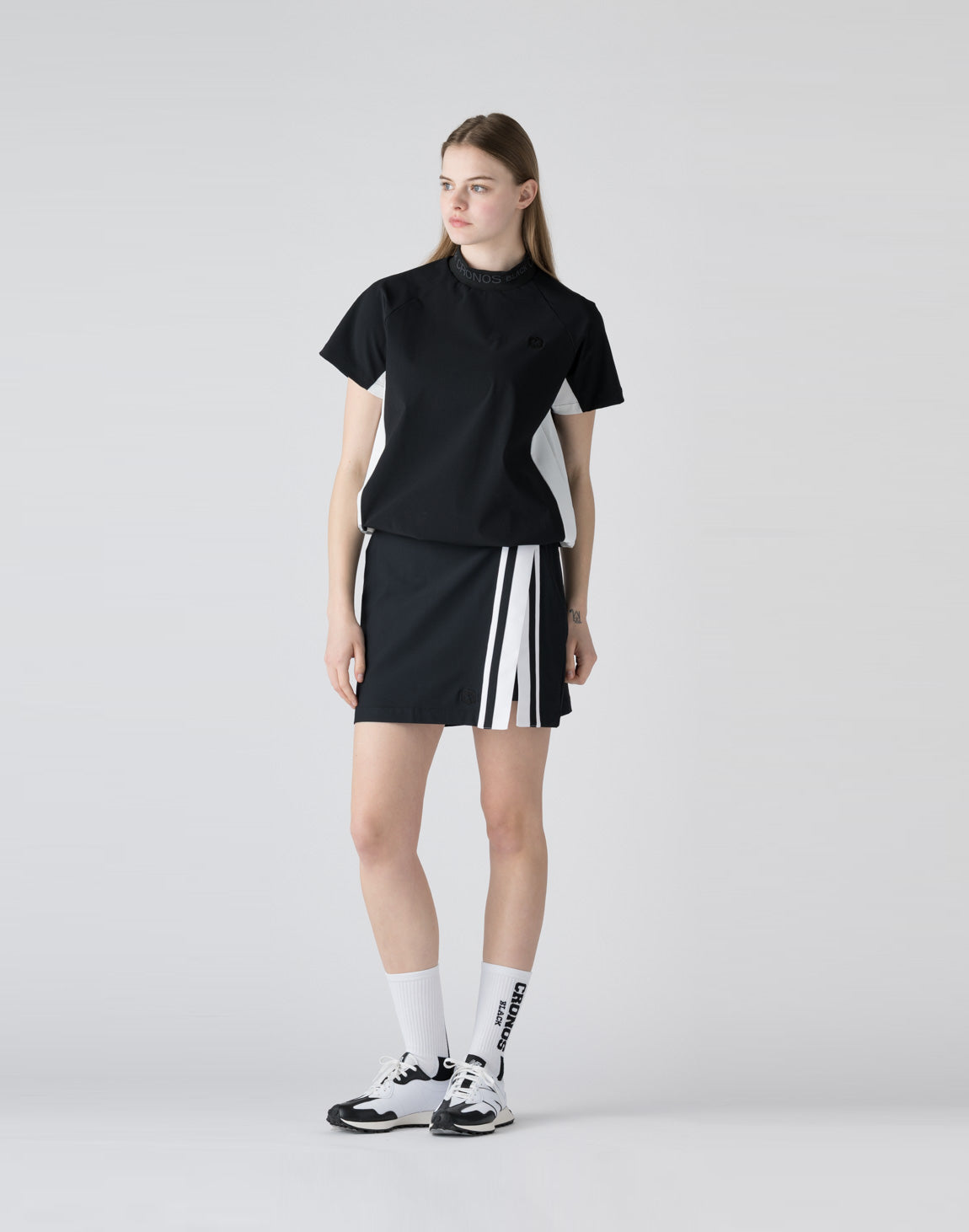 CRONOS BLACK active skirt【BLACK×WHITE】