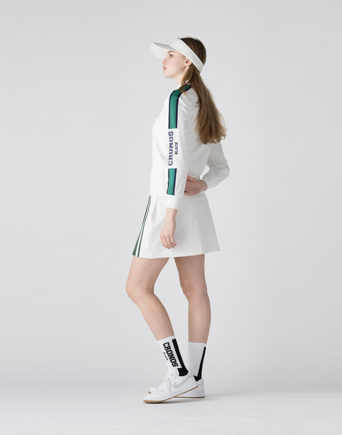CRONOS BLACK emboss logo skirt【KHAKI】 – クロノス CRONOS