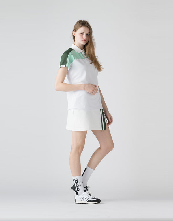 CRONOS BLACK Contrast polo shirt [WHITE]