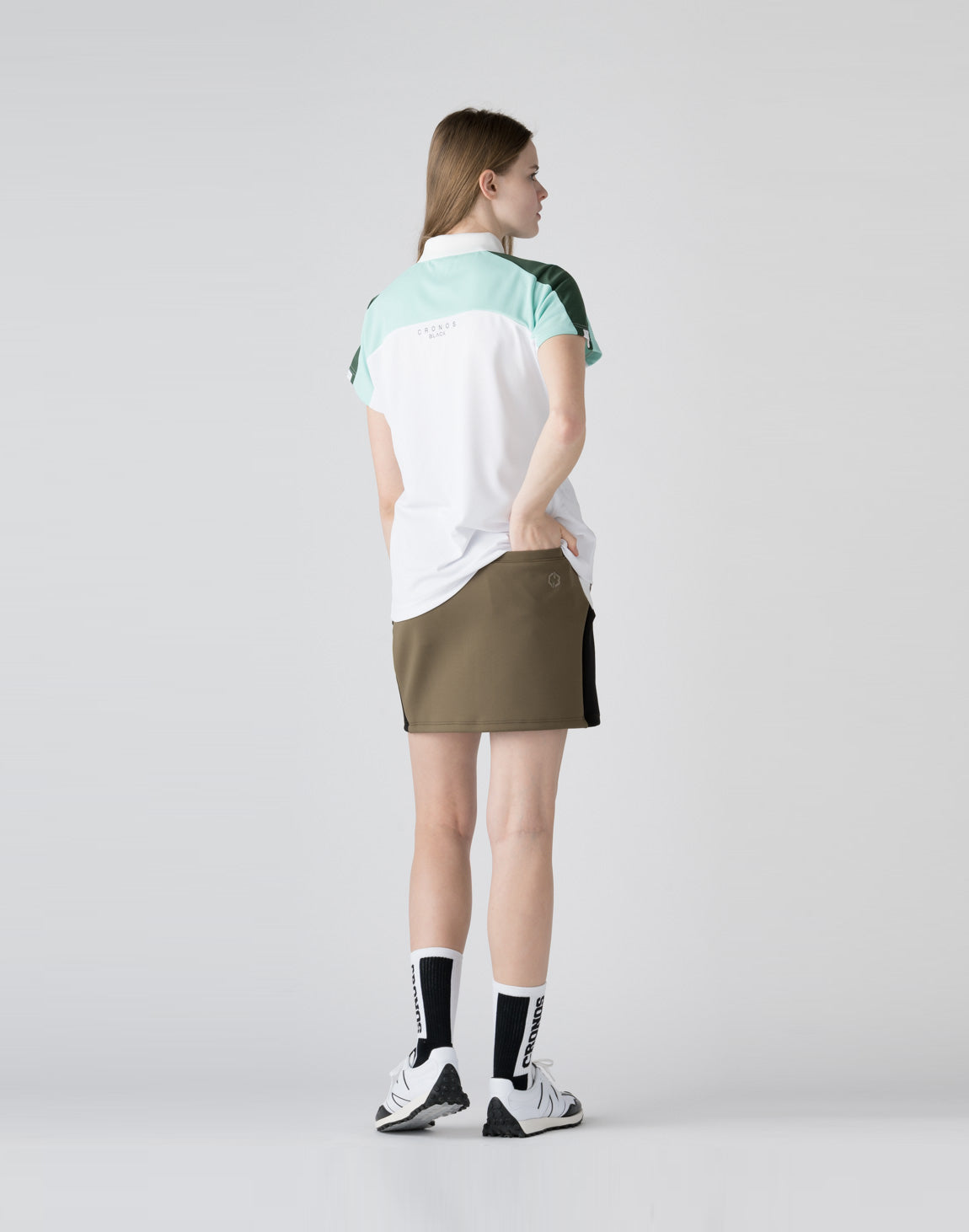 CRONOS BLACK active skirt【WHITE×GREEN】 – クロノス CRONOS
