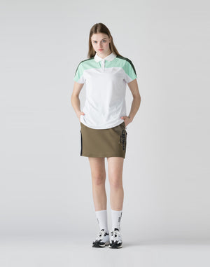 CRONOS BLACK Contrast polo shirt [WHITE]