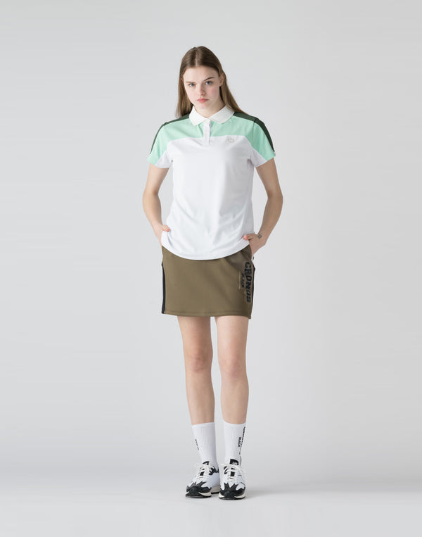 CRONOS BLACK Contrast polo shirt [WHITE]