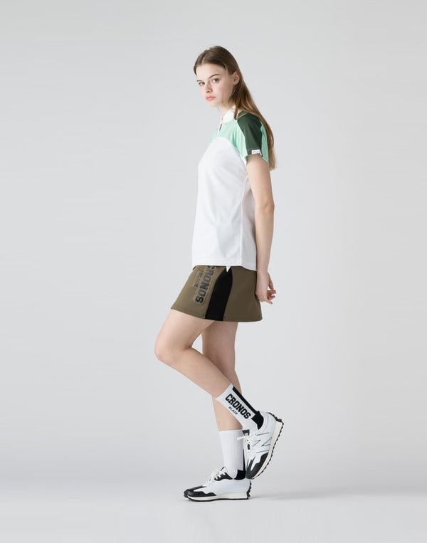 CRONOS BLACK Contrast polo shirt [WHITE]