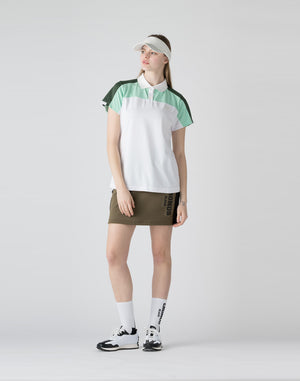 CRONOS BLACK emboss logo skirt【KHAKI】