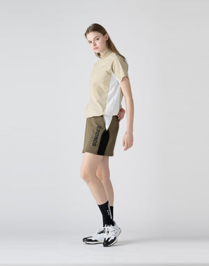 CRONOS BLACK emboss logo skirt【KHAKI】