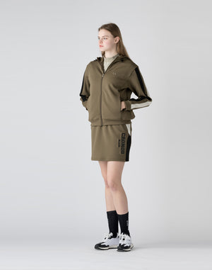 CRONOS BLACK emboss logo skirt【KHAKI】
