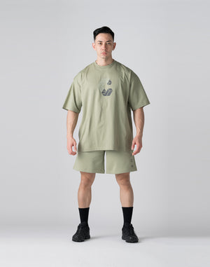 CRONOS Bold Front Logo OverSize T-SHIRT【SAGE】