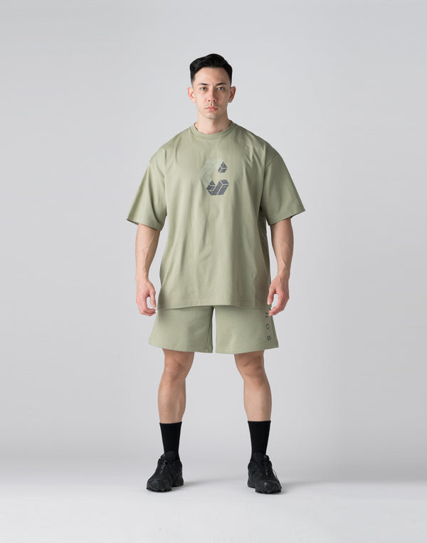 CRONOS Bold Front Logo OverSize T-SHIRT【SAGE】
